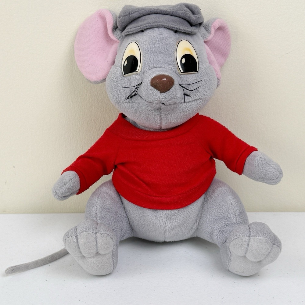 Vintage Rescuers Down Under Bernard Gray Mouse with Hat Disney Applause Plush